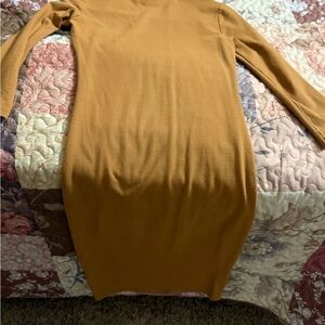 Forever 21 Mustard Long Sleeve Bodycon Dress